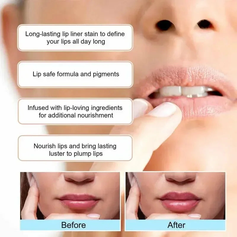 Peel Off Lip Liner Waterproof Long Lasting Liquid Lip Stick Non- Stick Liner Moisturizing Tear Off Lipliner Stain Care - 2bazar4