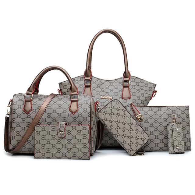 Women's Handbag Ladies Fashion Should Bags Large Capacity PU leather Messenger Bag A Whole Set