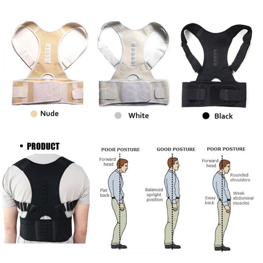 Magnetic Therapy Posture Corrector Brace Shoulder Back Support Belt for Men Women Braces & Supports Belt Shoulder Posture - 2bazar4