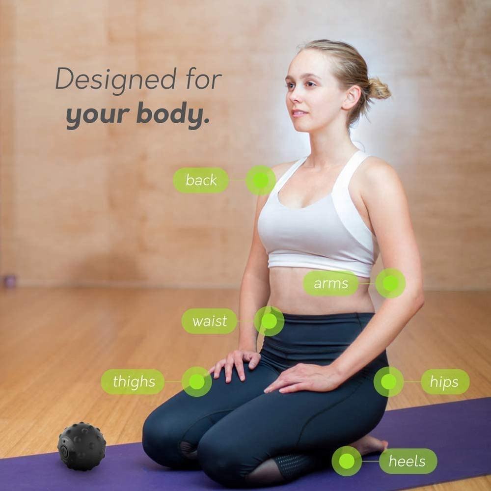 Waterproof Electronic Yoga Fitness Therapy Massage Ball with 4 Speeds Vibrating Massage Ball - 2bazar4