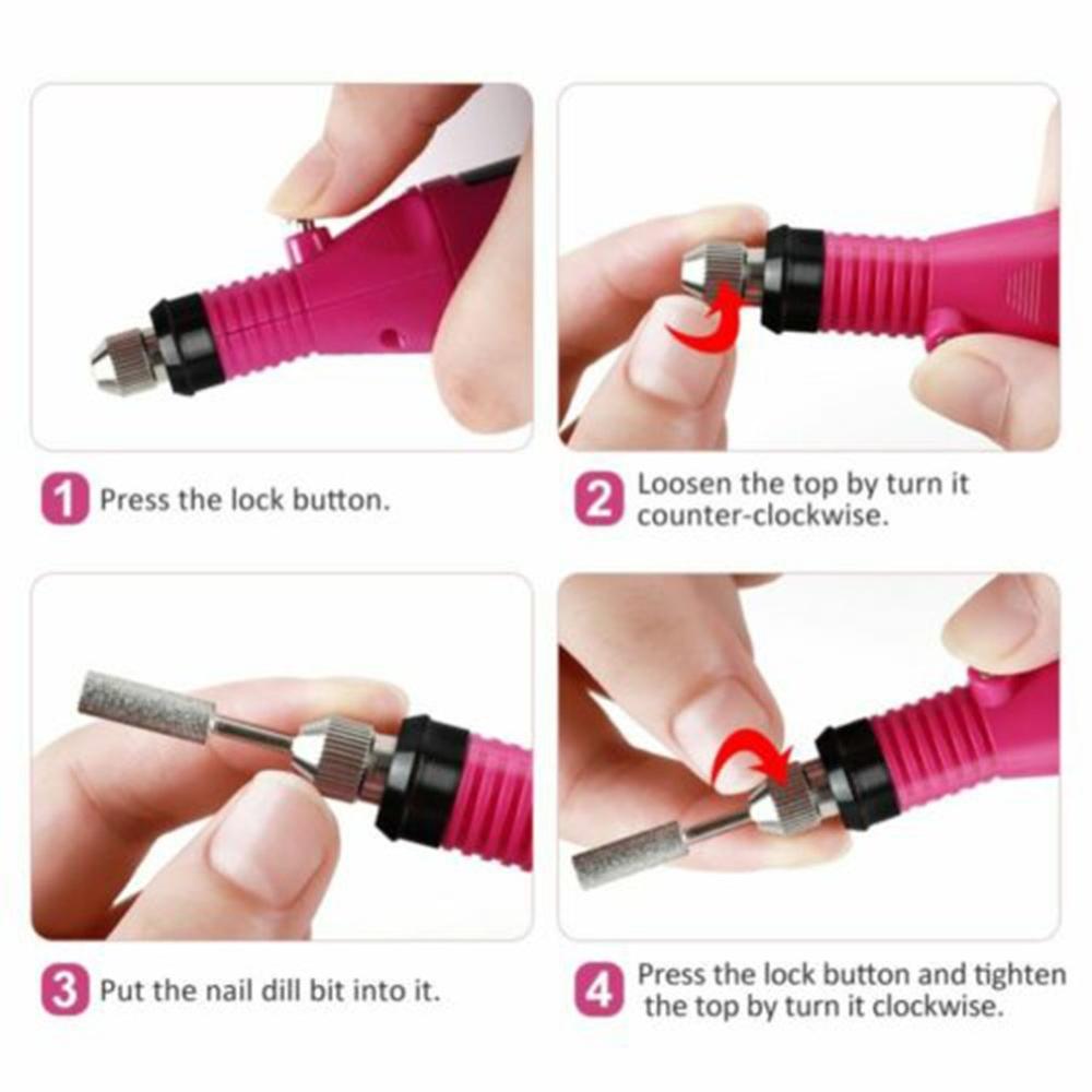 Electric Nail Drill Machine Kit Nail Gel Remove Machine Nail Art Tools Kit Pen Pedicure Nail File Sanding Bands - 2bazar4