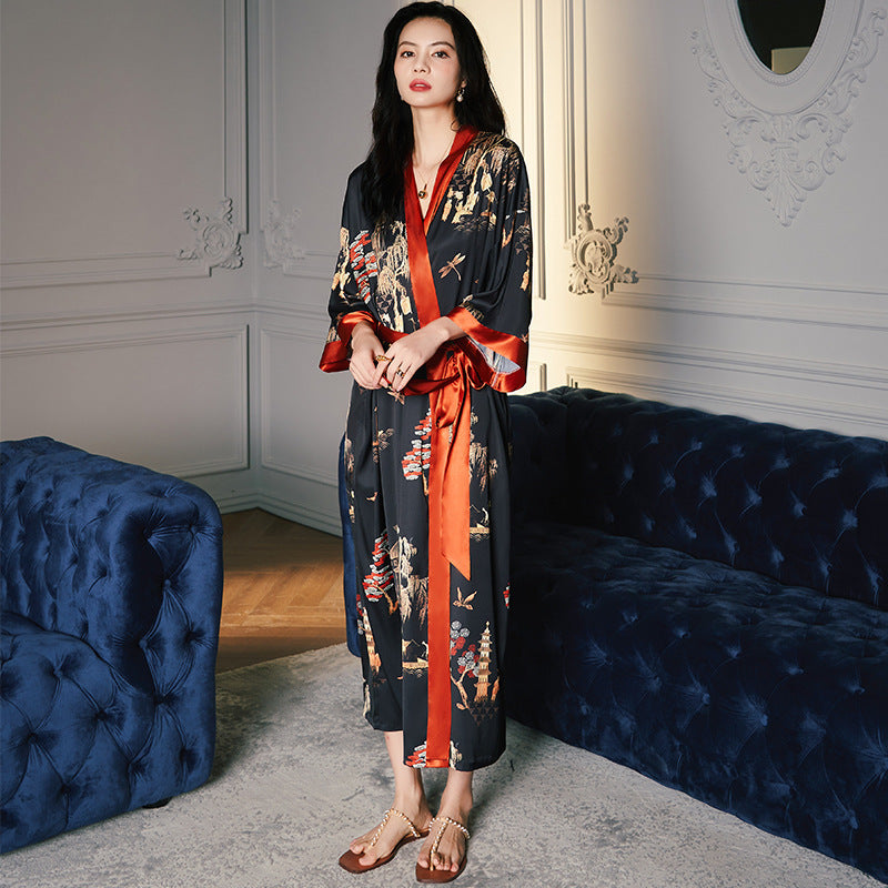 Satin Chiffon Pajamas Women's Light Luxury Style Plus Size Pajamas Ladies Spring And Summer Home Wear - 2bazar4