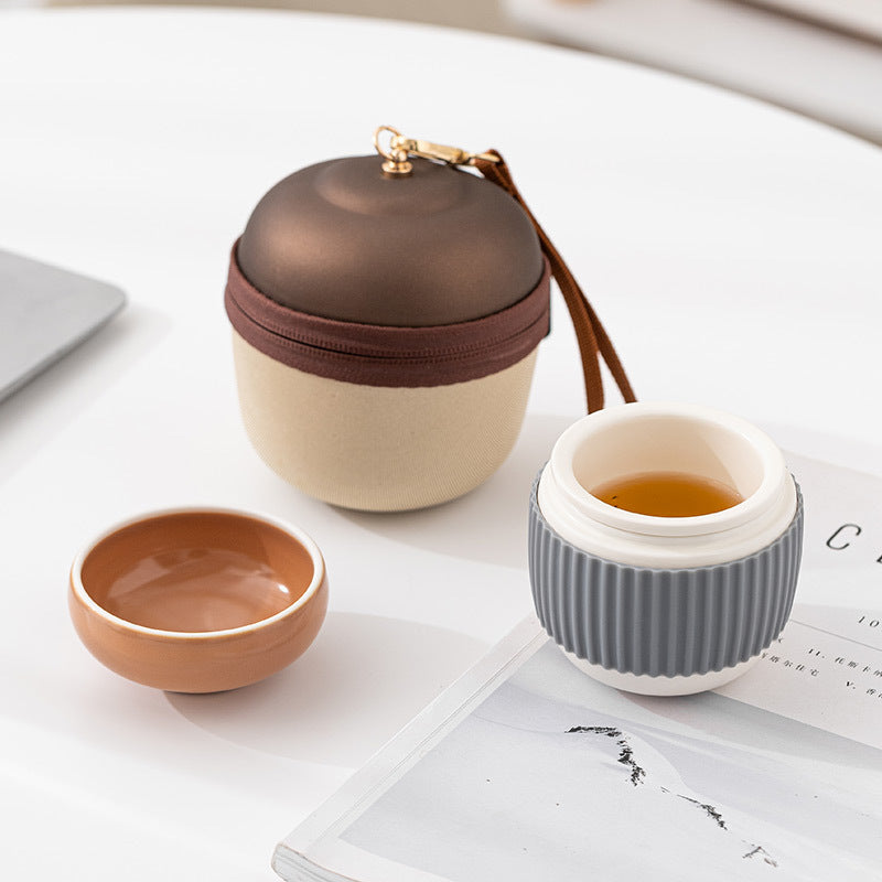 Pinecone Quick Customer Cup Travel Tea Set One Pot One Cup Portable Office Tea Cup Filter Cup