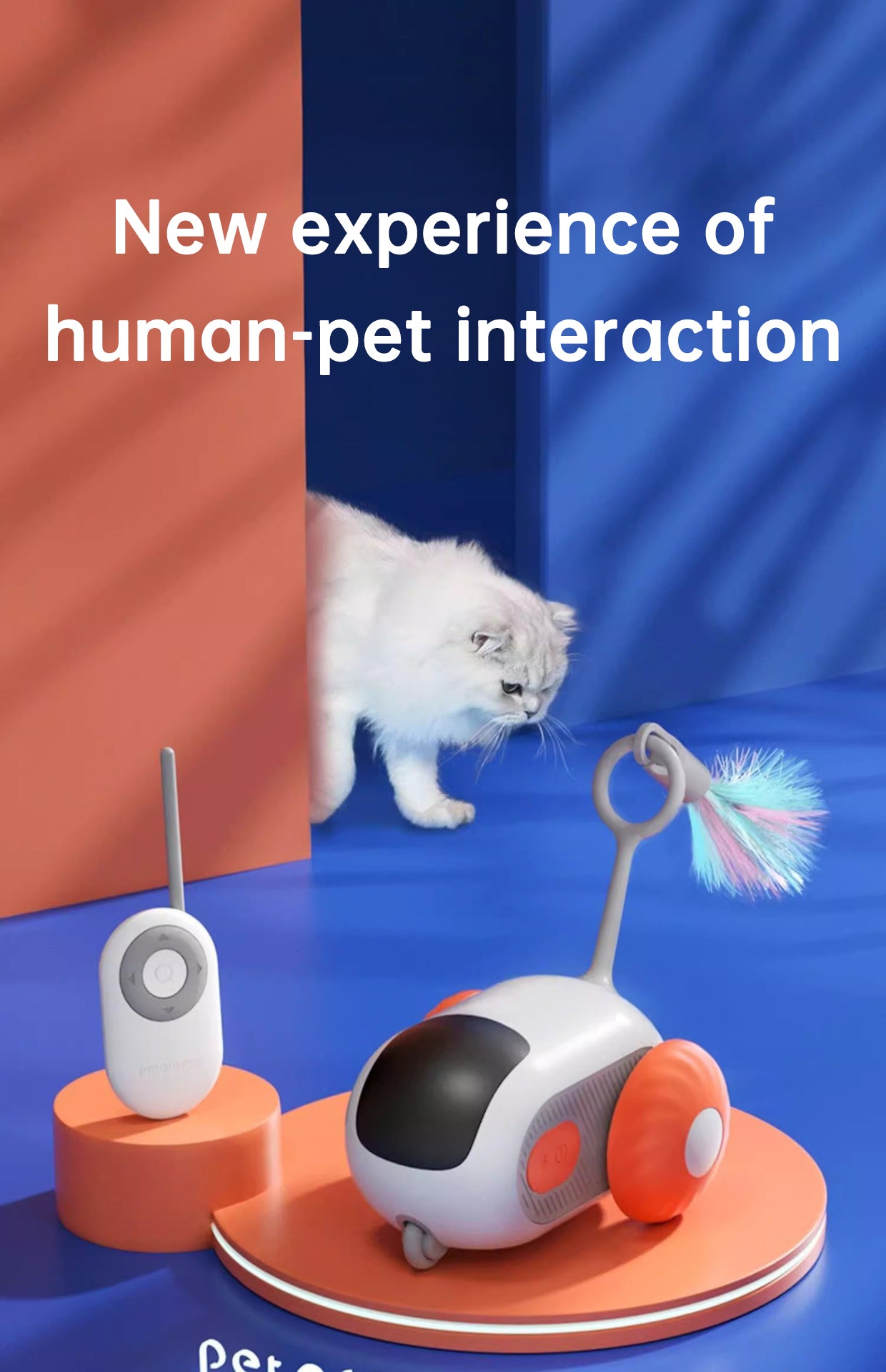 Remote Control Interactive Cat Car Toy USB Charging Chasing Automatic Self-moving Remote Smart Control Car Interactive Cat Toy P - 2bazar4