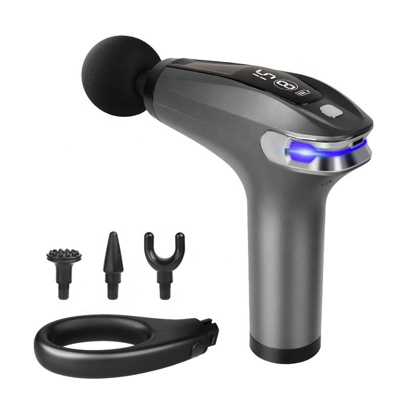 4 Massage Silicone Head Powerful Fascial Gun Portable Vibration Deep Tissue Percussion Muscle Back Massage Gun For Women - 2bazar4