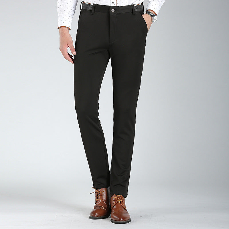 Men's western-style pants, men's straight leg casual business work pants, hanging sense suit pants - 2bazar4