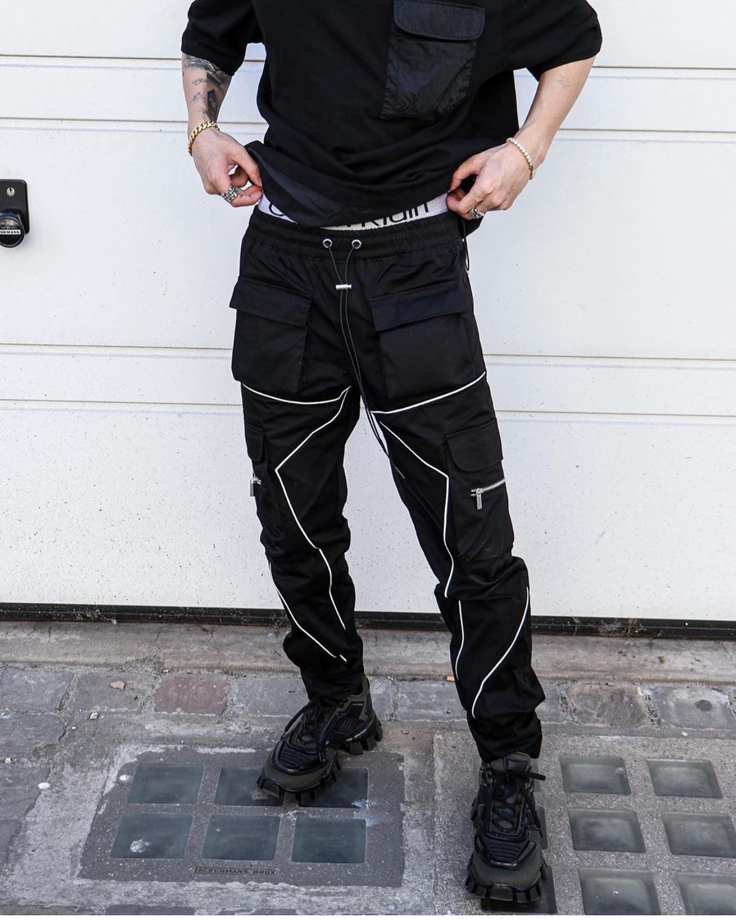 Spring and autumn new casual pants male Korean version of the trendy brand multi-bag overalls loose straight-leg pants outdoor running trousers - 2bazar4