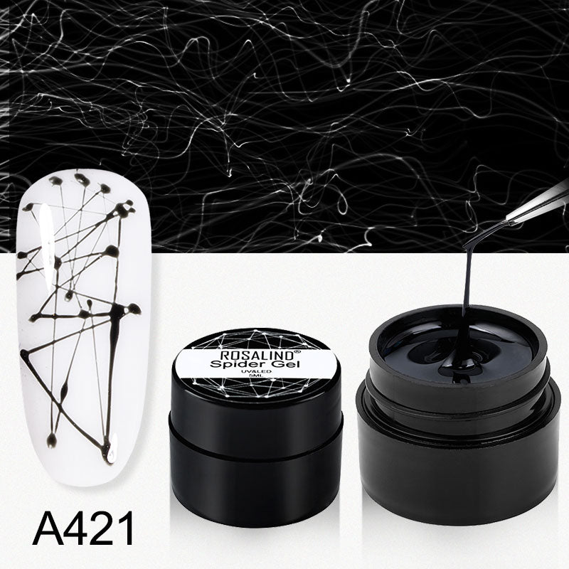 ROSALIND Gel Spider Line For Nails Art Gel Polish UV Colors Painting Gel Nail Polish Spider Gel Lacquer Web Stickers Gel Polish - 2bazar4