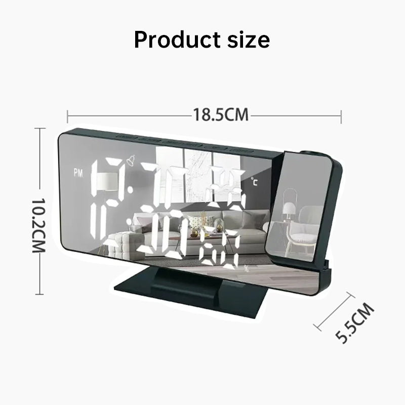 Home LED Projection Alarm Clock - Time, Temp Display, Backlight, Snooze eprolo