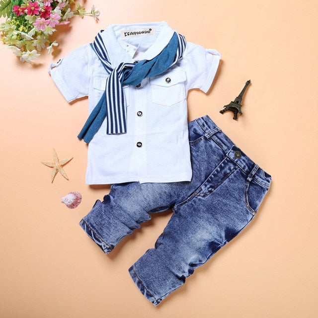 Toddler Boy Clothes Summer Children Clothing Boys Sets Costume For Kids Clothes Sets T-shirt+Jeans Sport Suits 2 3 4 5 6 7 Years - 2bazar4