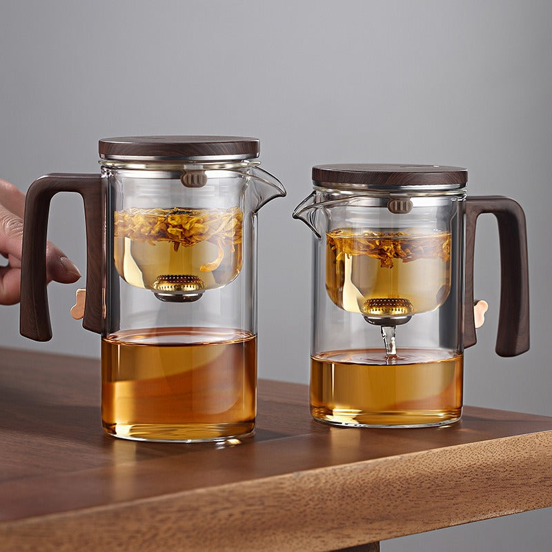 Waist new rodless elegant cup, one click magnetic suction filter glass tea pot, automatic tea separation tea cup