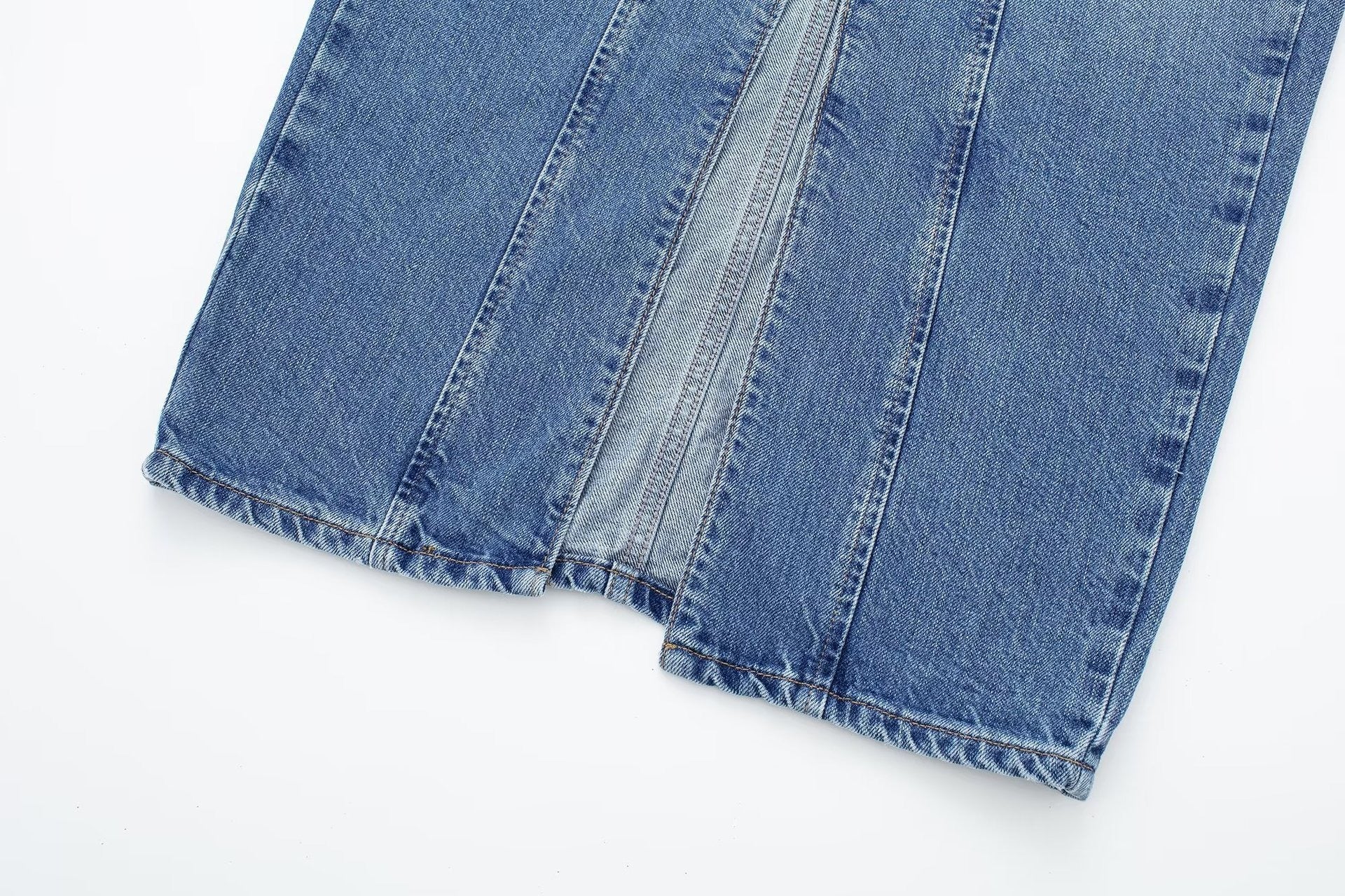 VGH Solid Patchwork Pockets Casual Denim Skirts For Women High Waist Spliced Zipper Split Bodycon Skirt Female Fashion Clothing - 2bazar4