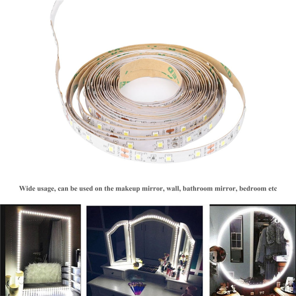 Cosmetic Mirror 3 Types 13ft SMD 240 LED Makeup Mirror Strip Bar Vanity Mirror Makeup Lamp Flexible Strip Light Kit - 2bazar4