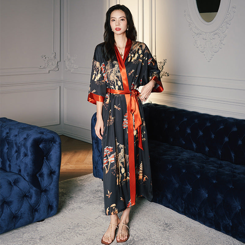 Satin Chiffon Pajamas Women's Light Luxury Style Plus Size Pajamas Ladies Spring And Summer Home Wear - 2bazar4