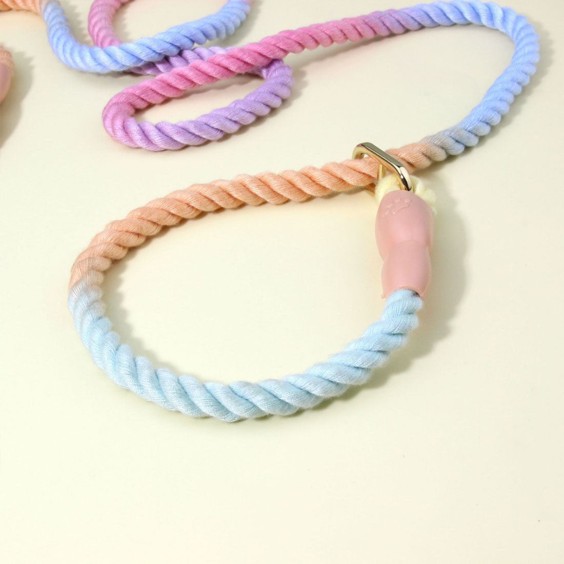 1Pc 150cm Gradient Colors Durable Handmade Braided Rope Training Leash For Dogs
