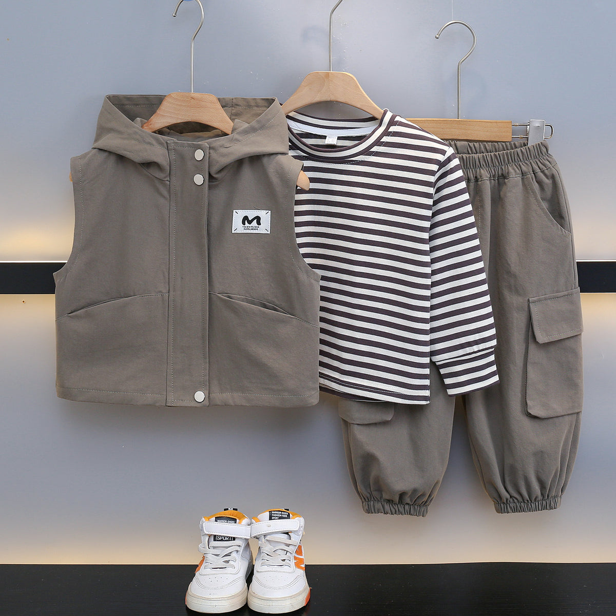 Workwear Vest 3-Piece Set for Boys Autumn Spring Casual Outfit - product image 7