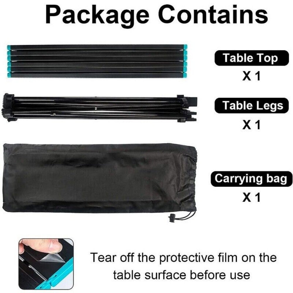 Folding Camping Table Light Weight Portable Aluminium Frame Outdoor Picnic Bag