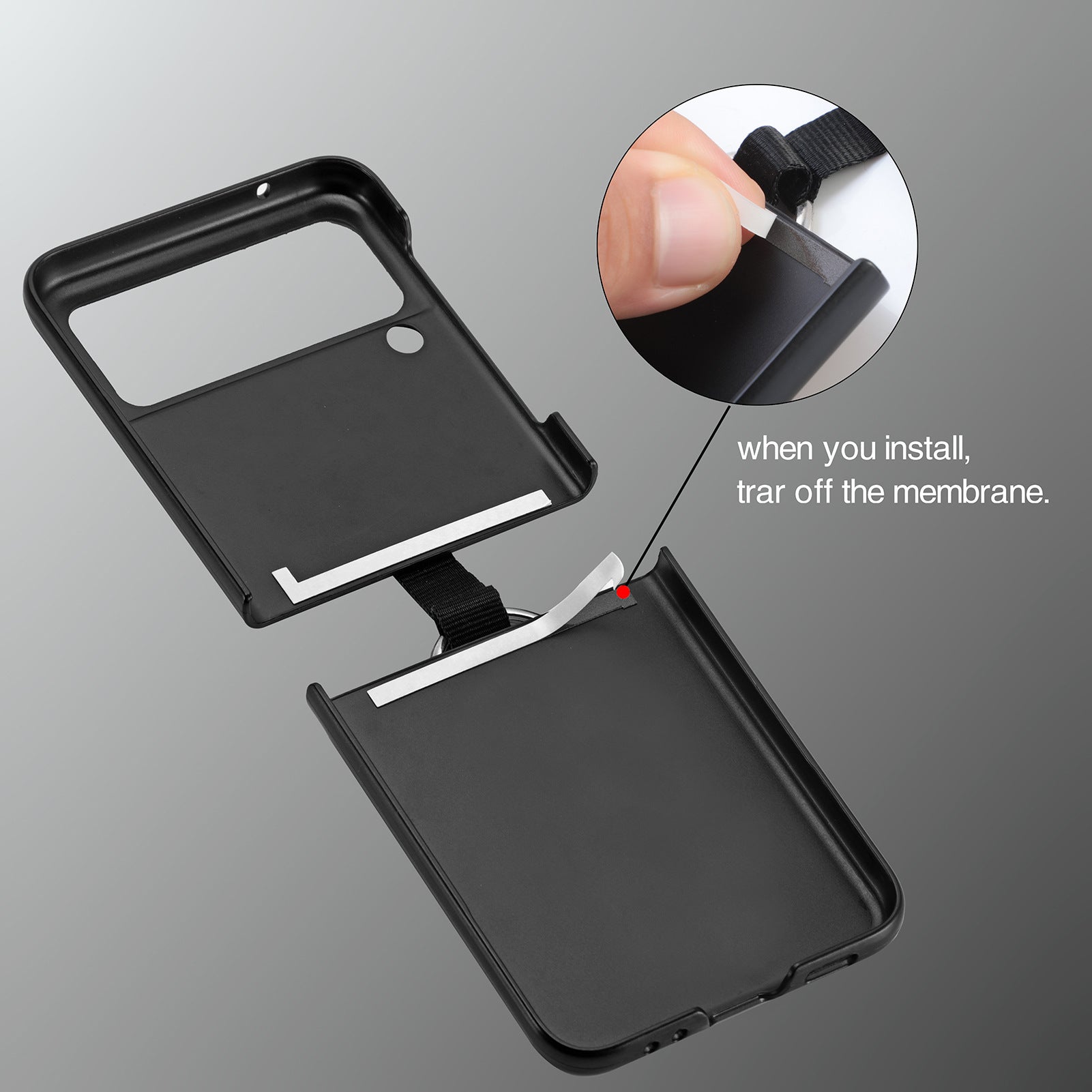 For Samsung Galaxy Z Flip3 Phone Case with Ring All-in-one all-inclusive Galaxy Folding Screen Protector - 2bazar4