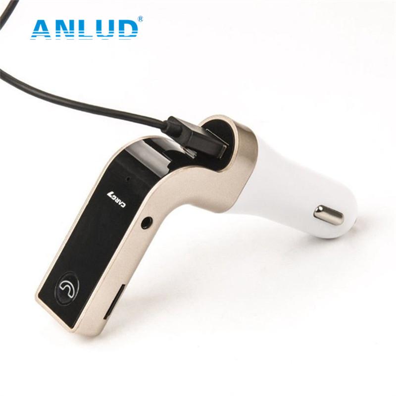 ANLUD Multifunction 4-in-1 CAR G7 Bluetooth FM Transmitter USB Flash Drives TF Music Player Car Kit USB Car Charger - 2bazar4