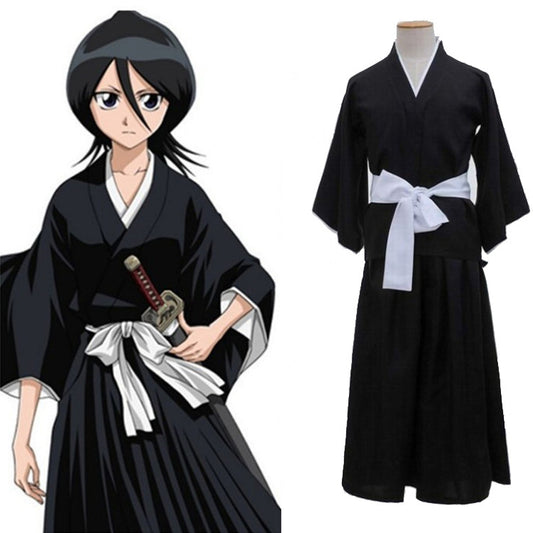 Kuchiki Rukia Shinigami Cosplay Costume Wig Shoes Set Anime Halloween For Woman Men Clothes