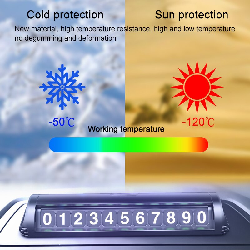 Phone Number In Car Parking License Plate Temporary Stop Sign Temporary Car Parking Card Phone Number Card Plate Hidden Switch - 2bazar4