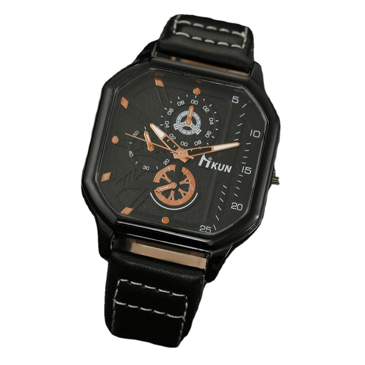 Fashion New Double Layer Square Shell Belt Casual Men's Sports BraceleDouble Layer Square Shell Belt Casual Men'Black long box : L * W * H: 14.5cm * 6.5cm * 3cmWatch parametersThe total length of the watch buckle is approximately 26cM·Watch strap width approximately 2.2cm·The