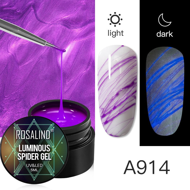 ROSALIND Gel Spider Line For Nails Art Gel Polish UV Colors Painting Gel Nail Polish Spider Gel Lacquer Web Stickers Gel Polish - 2bazar4
