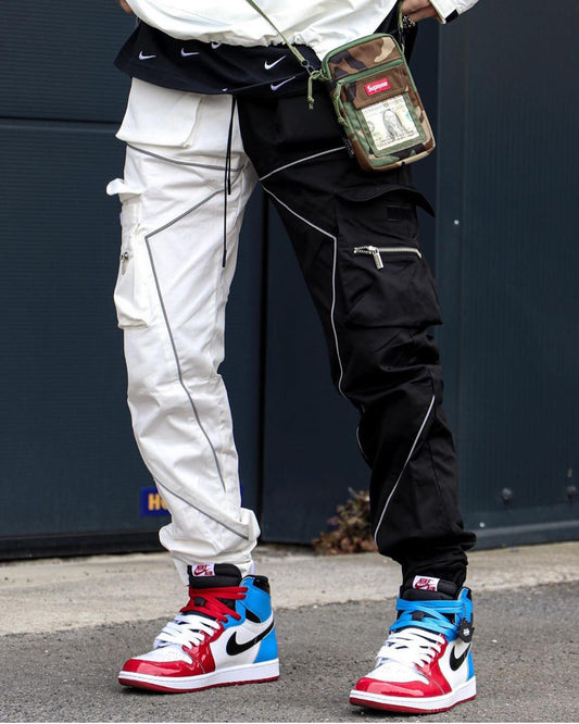 Spring and autumn new casual pants male Korean version of the trendy brand multi-bag overalls loose straight-leg pants outdoor running trousers - 2bazar4