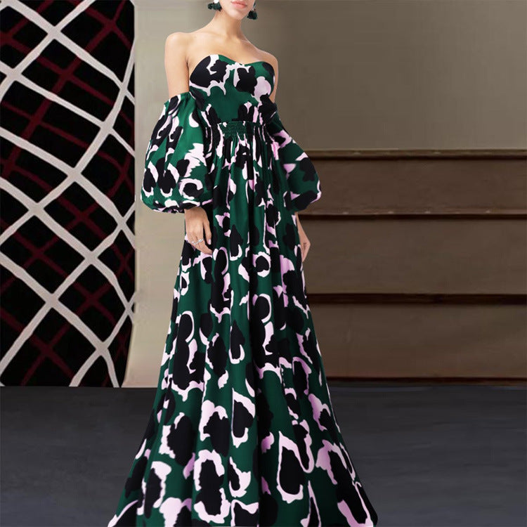 Bohemian Print Long Dress New Dress V-Neck Sexy for Women - 2bazar4