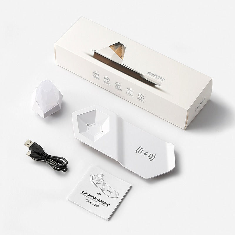 New Bedside Table Lamp Colorful Diamond Night Light Wireless Charger Multifunctional 2-In-1 Magnetic Atmosphere Lamp - 2bazar4