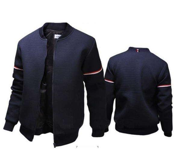Men Solid Color Jacket Long Sleeve Slim Fit Sport Outdoor Tops Coat - 2bazar4