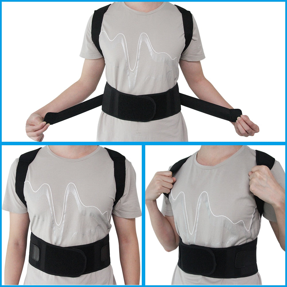 Magnetic Therapy Posture Corrector Brace Shoulder Back Support Belt for Men Women Braces & Supports Belt Shoulder Posture - 2bazar4