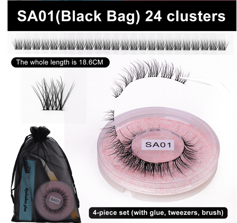 DIY false eyelashes set whole cut eyelashes European and American thick curling travel size eyelash combination - 2bazar4