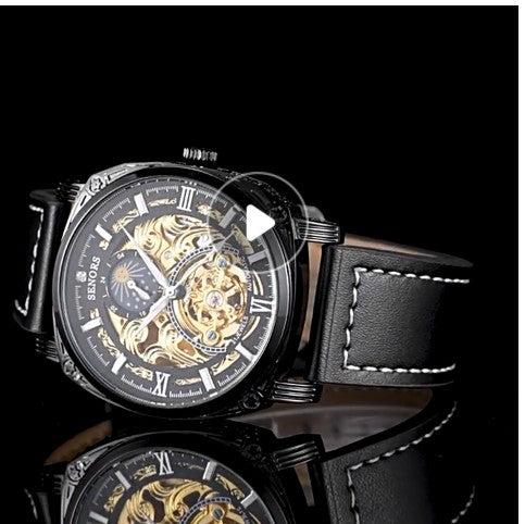 SENORS Sun Moon Star Wine Barrel Super Luminous Automatic Mechanical Watch Manufacturer Spot SN217 - 2bazar4
