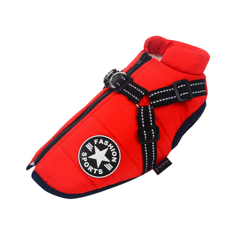 Large Pet Dog Jacket With Harness Winter Warm Dog Clothes For Labrador Waterproof Big Dog Coat Chihuahua French Bulldog Outfits.pets - 2bazar4