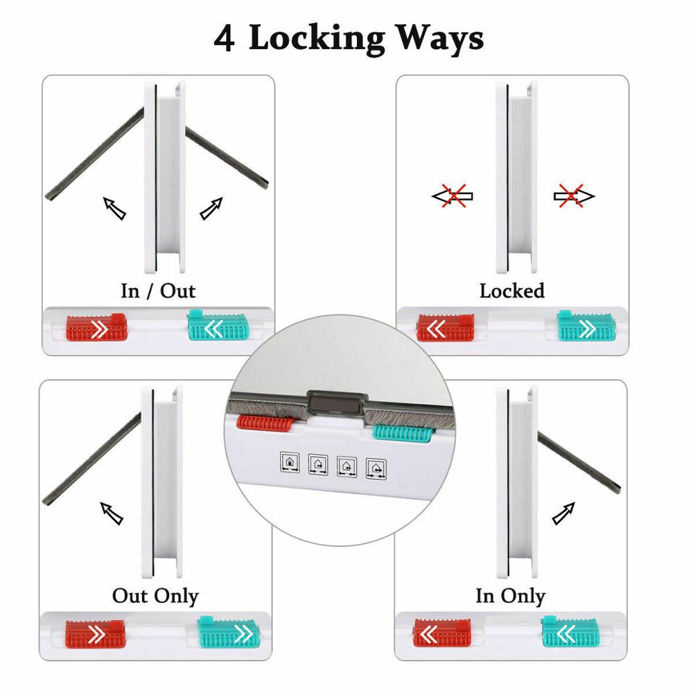 Dog Cat lock Flap Door ABS durable Puppy Pet Door 4 Way Security Lock Gate indoor use Pet Supplies - 2bazar4