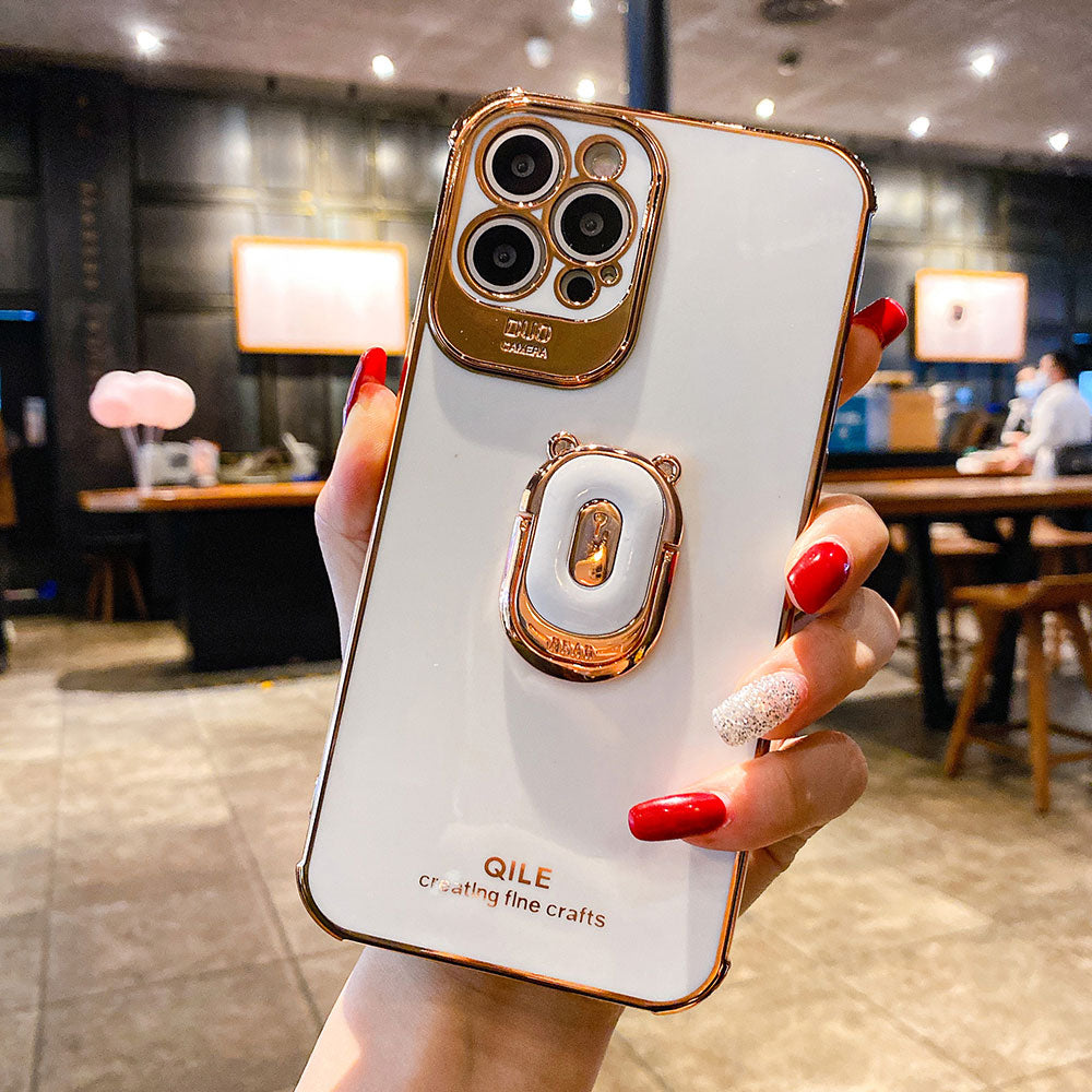 Boucho Luxury electroplating phone case for iphone 12 Pro MAX 11 Pro XS XR X SE 6 6s 7 8 plus 12Mini Phone Holder Ring Grip Case - 2bazar4