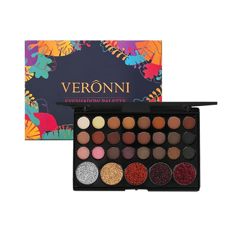 VERONNI 29-color eyeshadow matte pearlescent earth-tone eyeshadow smoky makeup multi-color eyeshadow palette - 2bazar4