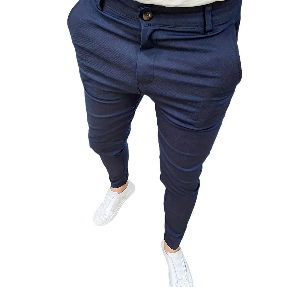 High elasticity seasonal texture button casual leggings - 2bazar4