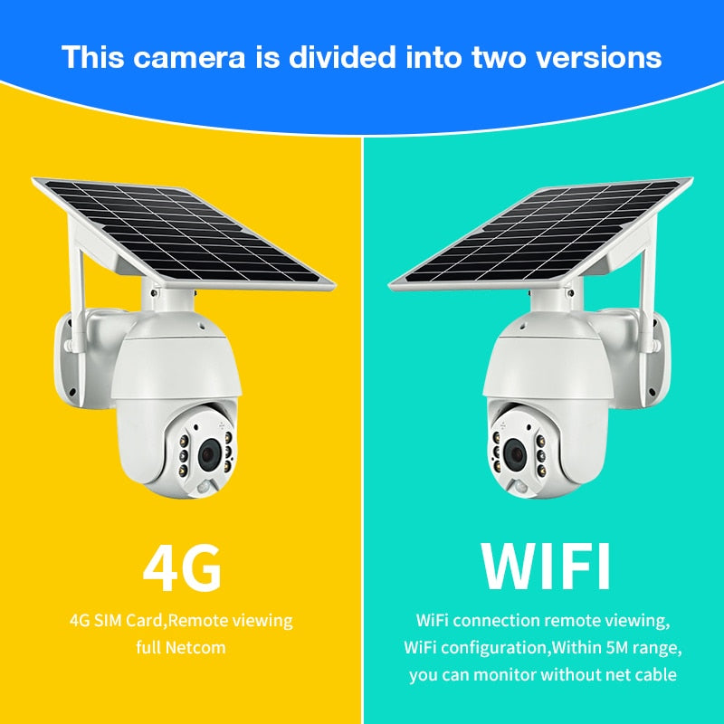 Brand 4G SIM Card WIFI Solar Battery PTZ Camera 1080P Outdoor Waterproof  PIR Alarm Motion Detection P2P CCTV Camera - 2bazar4