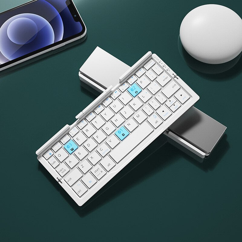 Mini Folding Keyboard Wireless Bluetooth-compatible Keyboard Foldable Keypad For Laptop Windows Android Tablet ipad Phone - 2bazar4