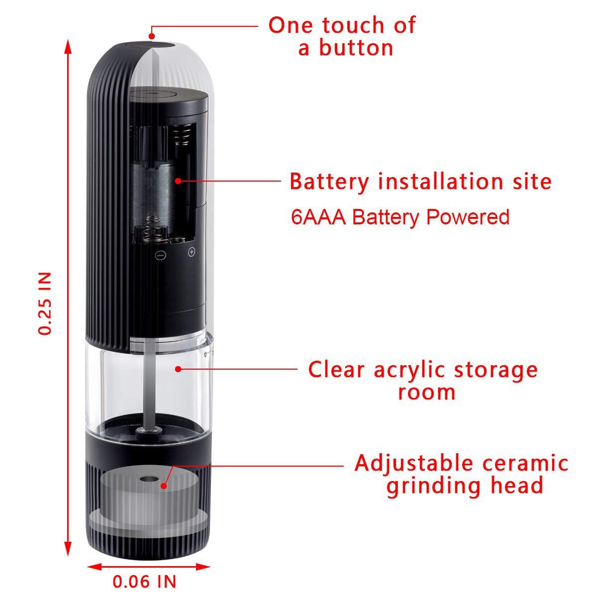 Kitchen Supplies Grinder Pepper Mill Electric Pepper Mill - 2bazar4