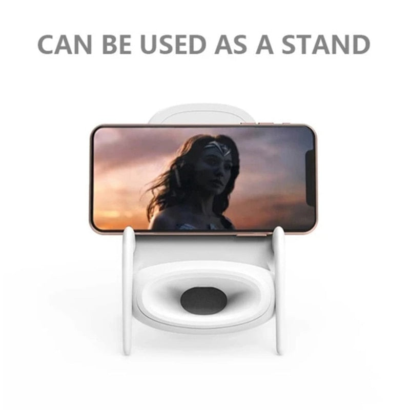 Portable Mini Chair Wireless Charger Supply For All Phones Multipurpose Phone Stand With Musical Speaker Function Charger - 2bazar4