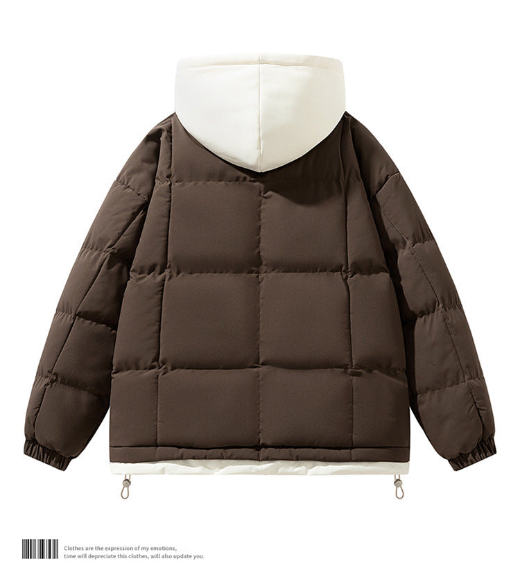 Fake two piece cotton jacket for both men and women, winter trend loose and thick casual cotton jacket for couples, cotton jacke - 2bazar4