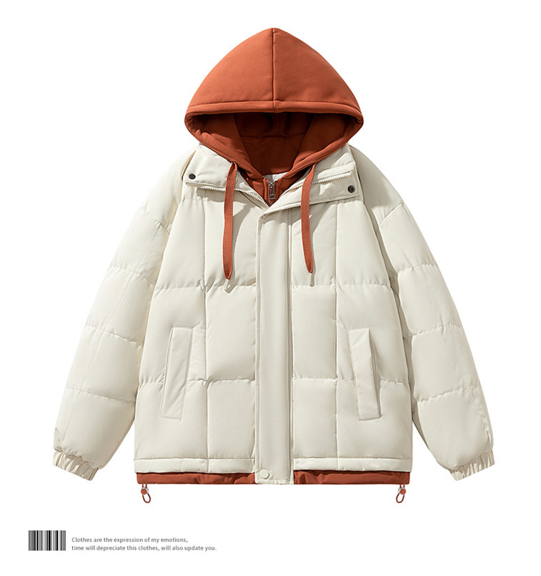 Fake two piece cotton jacket for both men and women, winter trend loose and thick casual cotton jacket for couples, cotton jacke - 2bazar4