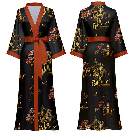 Satin Chiffon Pajamas Women's Light Luxury Style Plus Size Pajamas Ladies Spring And Summer Home Wear - 2bazar4