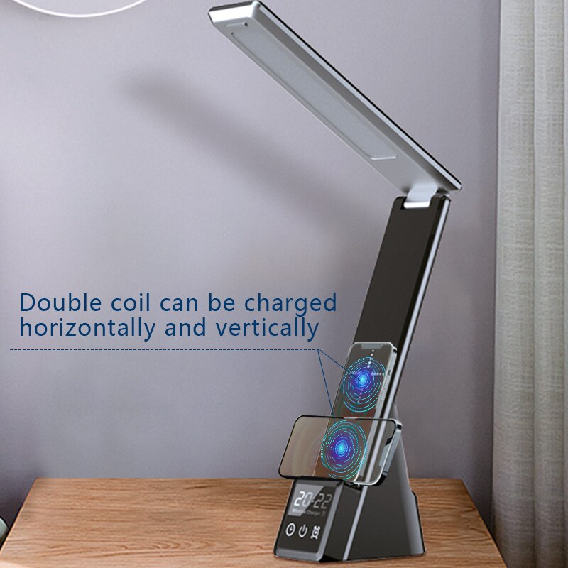 Newest Multi-Function Table Lamp Clock Convenient Three In One Fast Charger For Mobile Phone Watch Headset Wireless Charging - 2bazar4