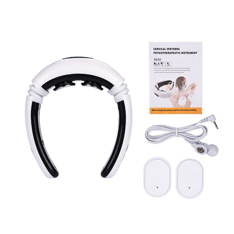 Electric Pulse Neck Massager Cervical Vertebra Impulse Massage Physiotherapeutic Acupuncture Magnetic Therapy Relief Pain Tool - 2bazar4