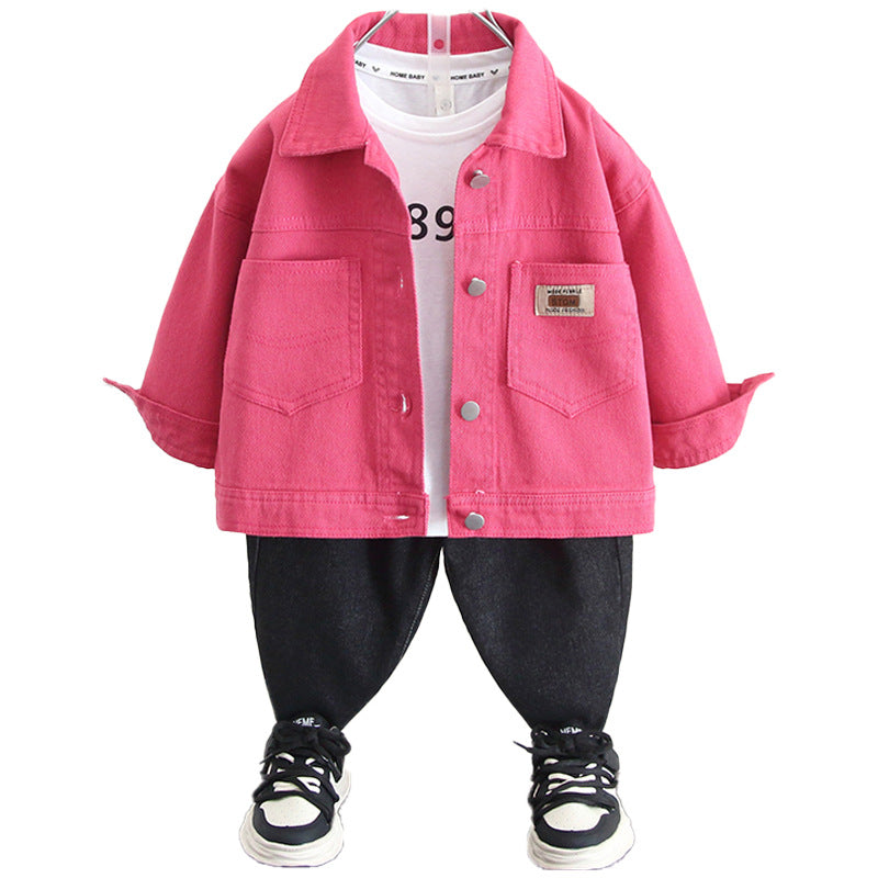 Boys' Pink Denim Button-Down Jacket - product image 4