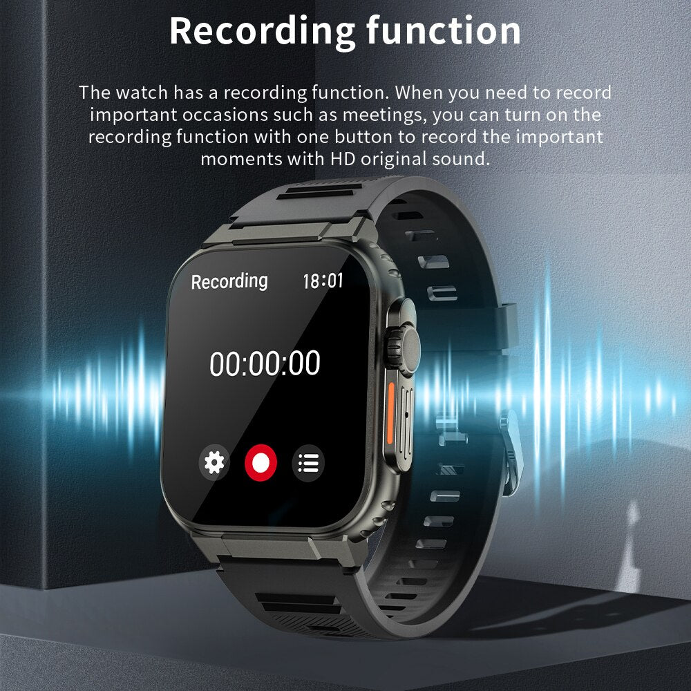 A70 Smart watch 1.96 inch BTCall 600mha SmartWatch for Men Women IP68 Waterproof Heart Rate Fitness Bracelet Sport - 2bazar4